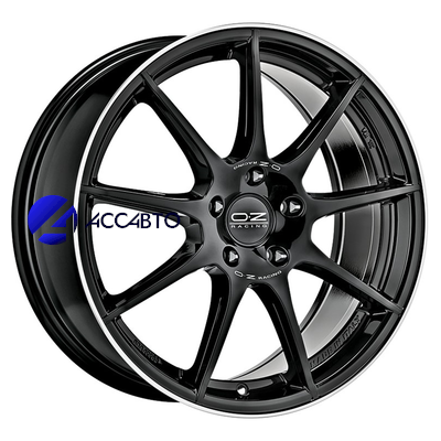 Легковой диск OZ 8x18/5x112 ET35 D75 Veloce GT Gloss Black Diamond Lip Silver Lettering в Челябинске